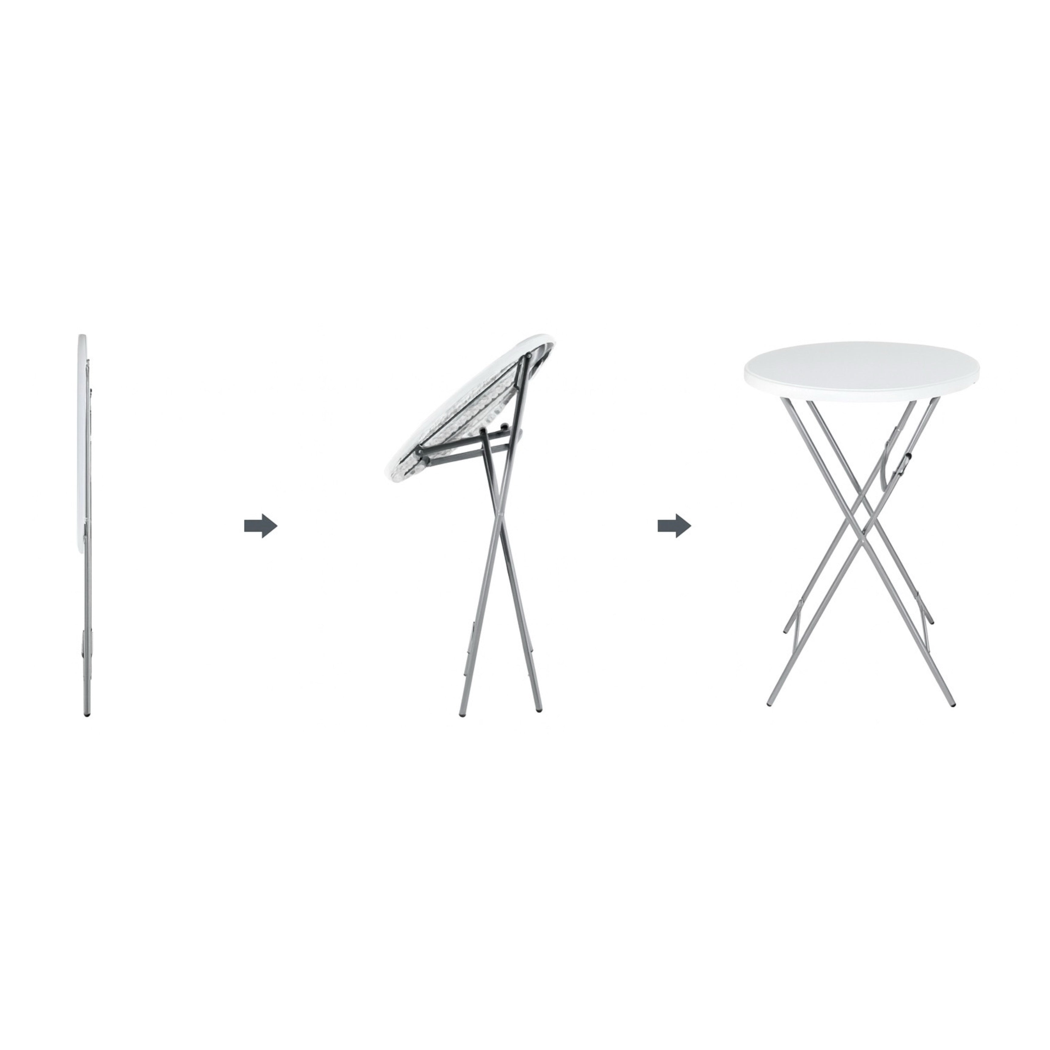 FABHS – ROUND FOLDING COCKTAIL TABLE Ø80×110 CM,STEEL FRAME, GRANITE GREY