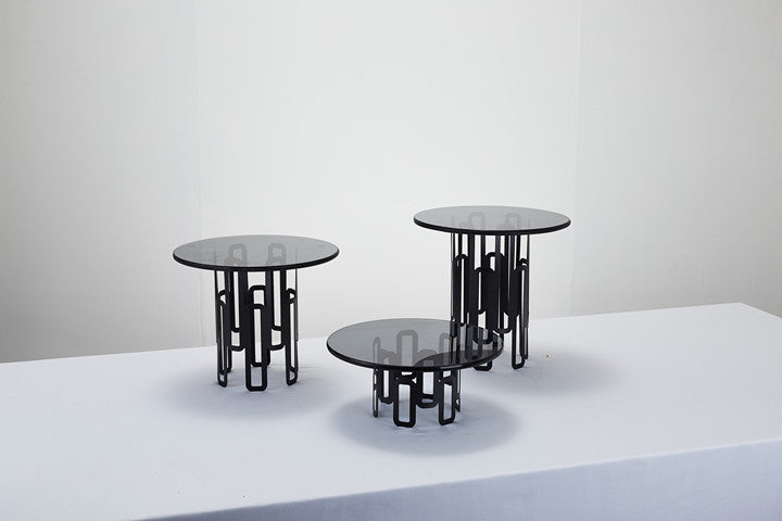 Buffet Raiser Material S/S and Glass colour : black