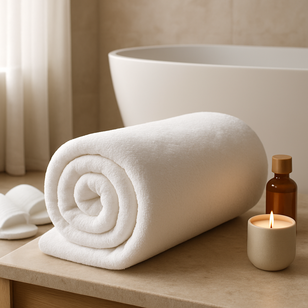WHITE ORCHID – 600 GSM WHITE BATH TOWEL 70x140 CM, 100% COTTON