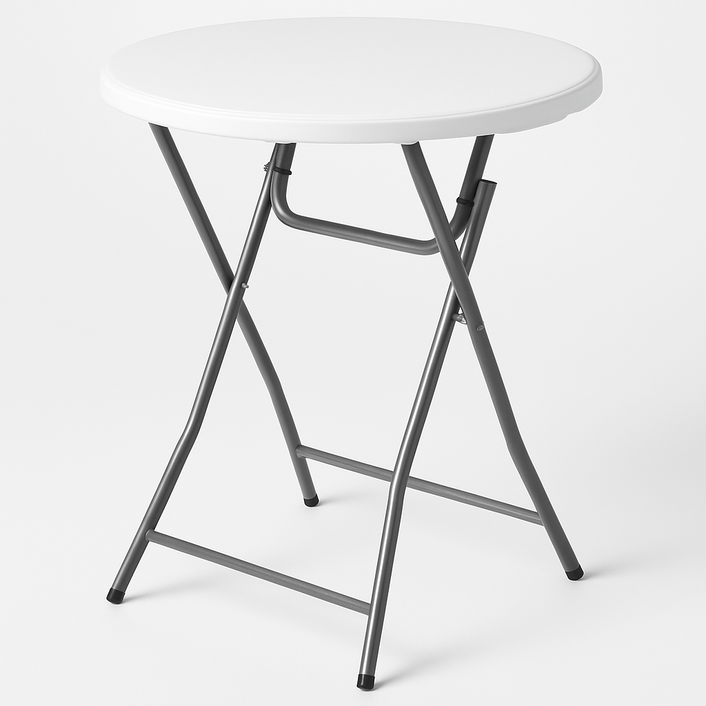 FABHS – ROUND FOLDING COCKTAIL TABLE Ø80×110 CM,STEEL FRAME, GRANITE GREY