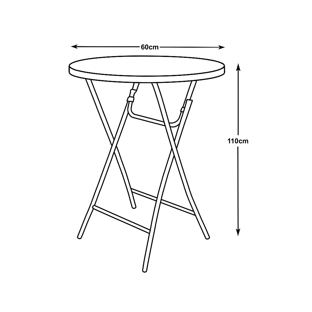 FABHS – ROUND FOLDING COCKTAIL TABLE Ø60×110 CM,STEEL FRAME, GRANITE GREY
