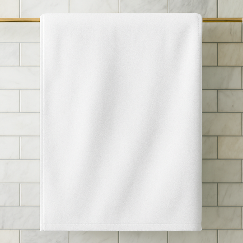 WHITE ORCHID – 600 GSM WHITE BATH TOWEL 70x140 CM, 100% COTTON