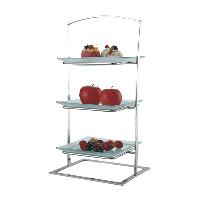 3 layer Rectangular Stand Material : ss & acrylic