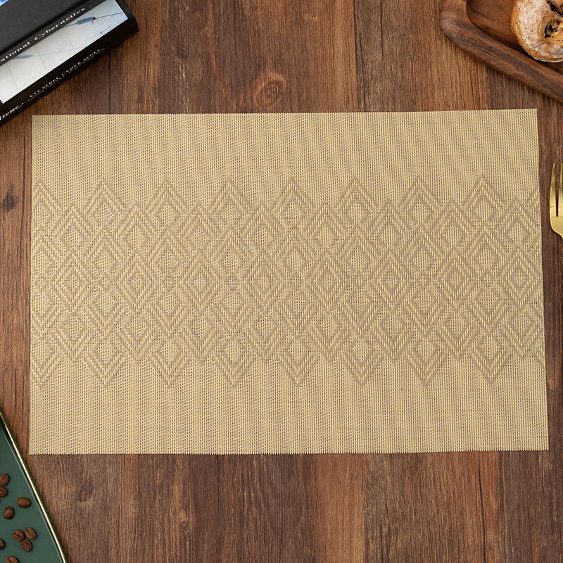 Diamond Jacquard PVC Table Mat, Waterproof & Sustainable, 30x45cm