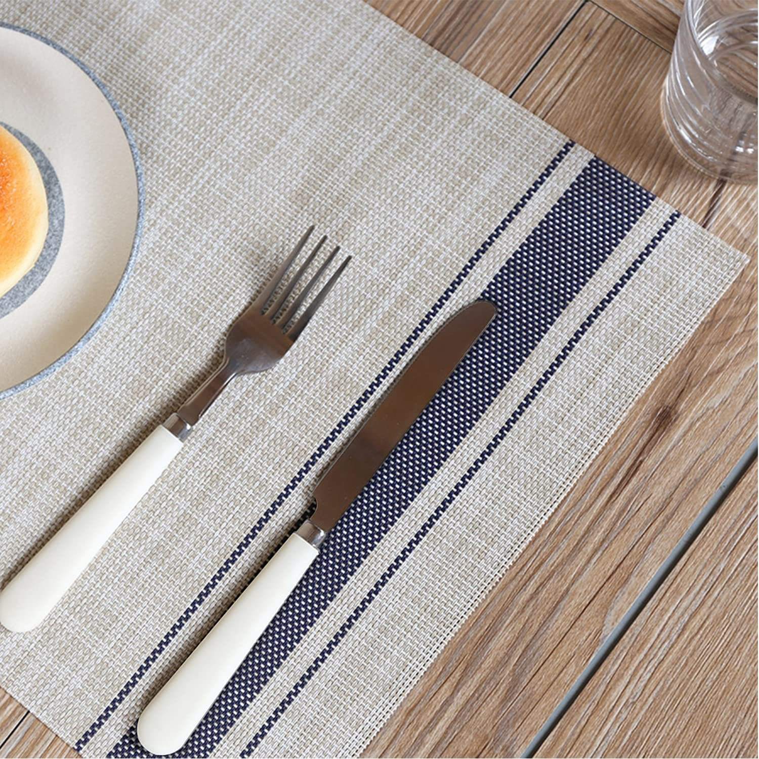 Insulated Stripe PVC Table Mat, Anti-Slip & Heat Resistant, 30x45cm