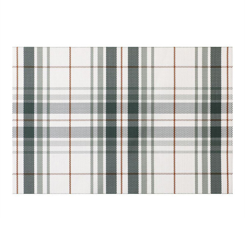 Nordic Style Plaid PVC Table Mat, Heat Insulated & Reusable, 30x45cm