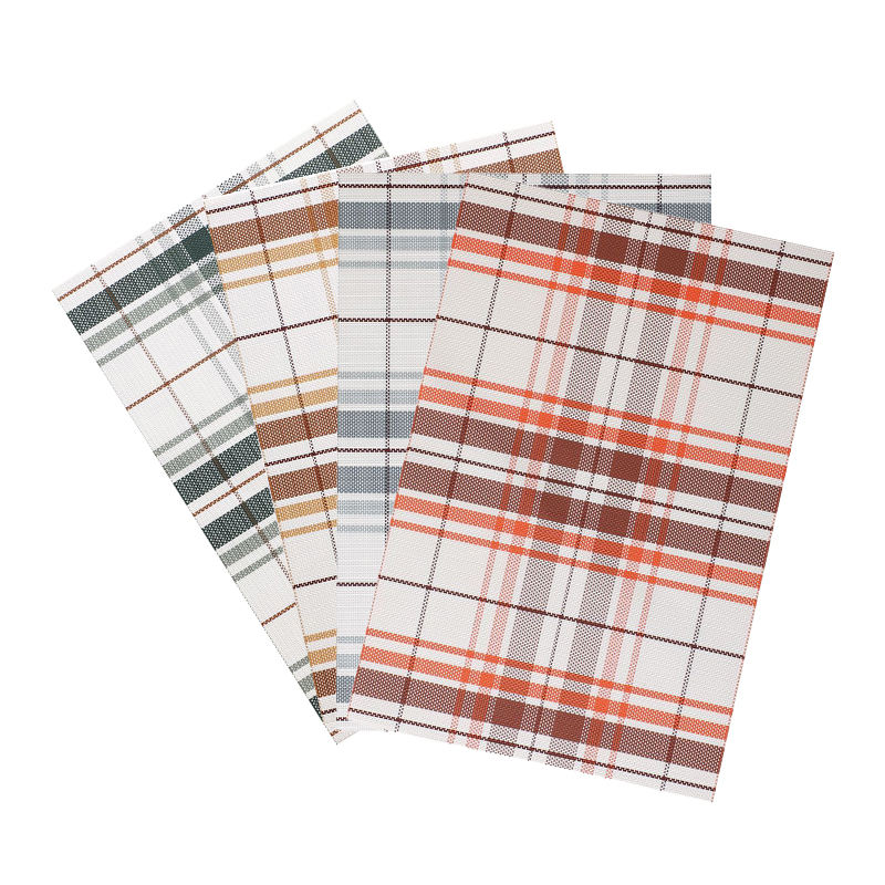 Nordic Style Plaid PVC Table Mat, Heat Insulated & Reusable, 30x45cm