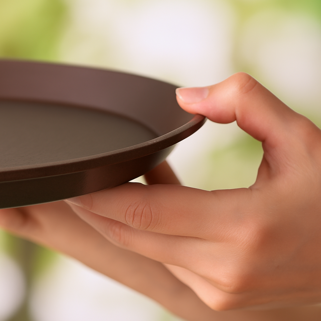 FABHS – OVAL BROWN FIBERGLASS NON-SLIP TRAY 73.5×60 CM