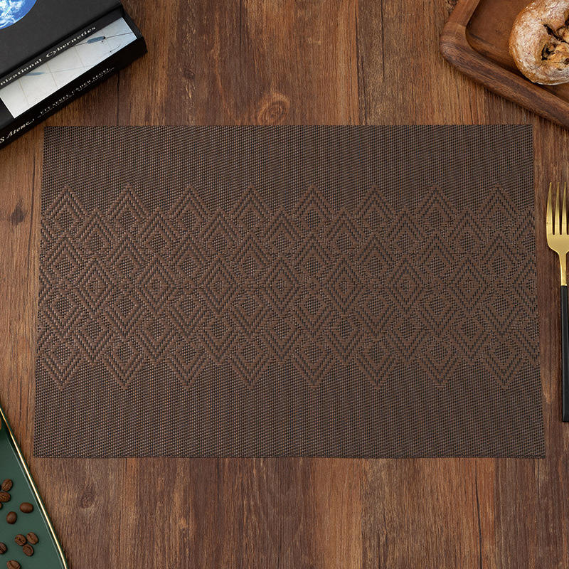 Diamond Jacquard PVC Table Mat, Waterproof & Sustainable, 30x45cm