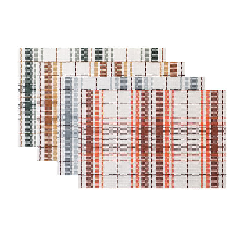 Nordic Style Plaid PVC Table Mat, Heat Insulated & Reusable, 30x45cm