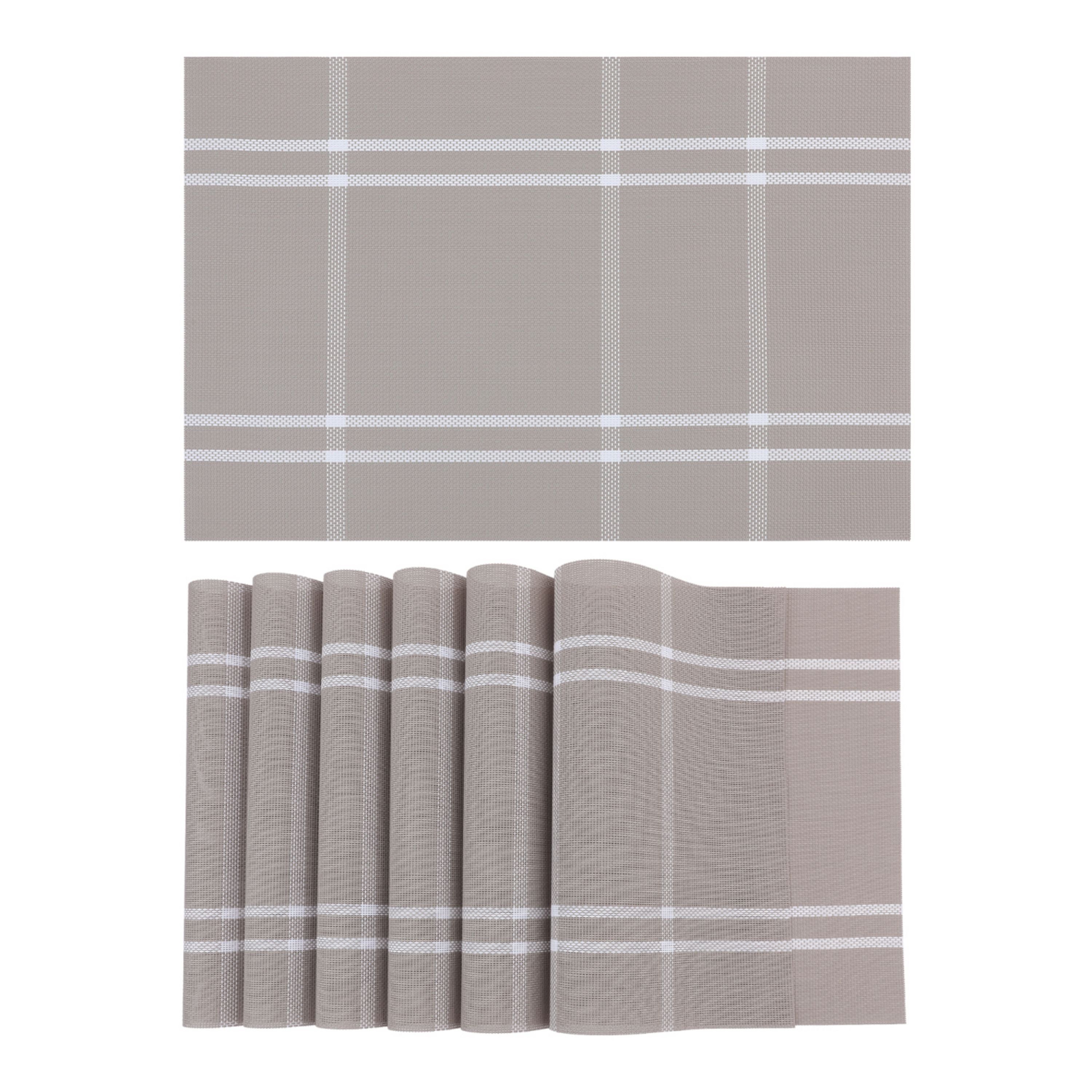 Classic Check Pattern PVC Table Mat, Heat Insulated & Reusable, 30x45cm