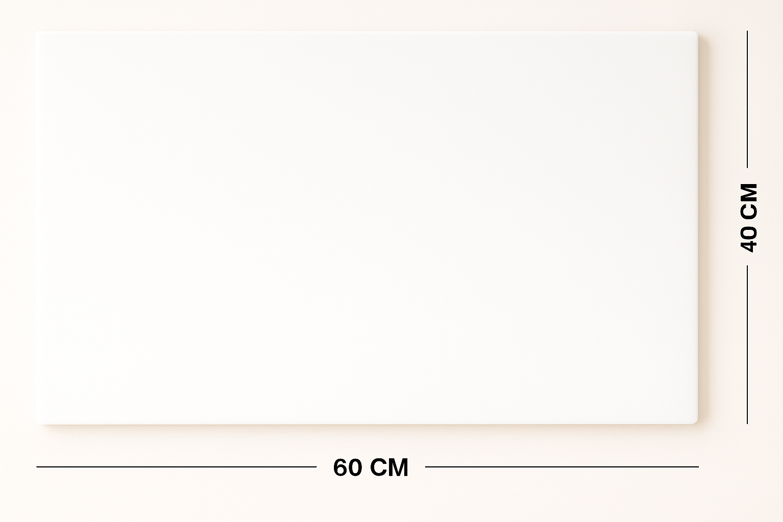 WHITE POLYETHYLENE CHOPPING BOARD - 60 x 40 x 2 cm