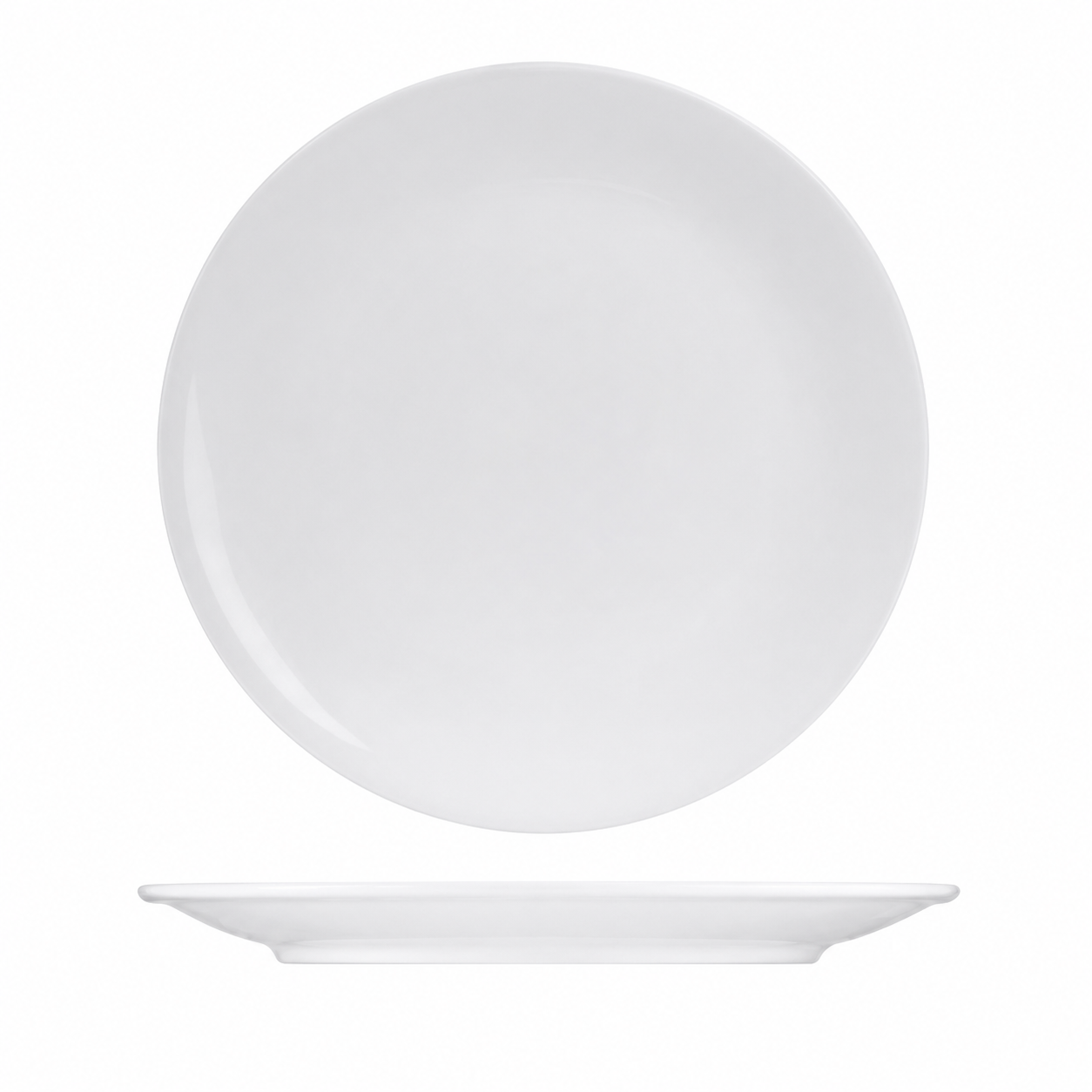 Steed Plain White Ceramic Round Coupe Plate, 12 Inch (30.50 cm)
