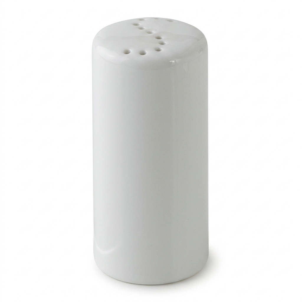 Steed Plain White Ceramic Salt Shaker