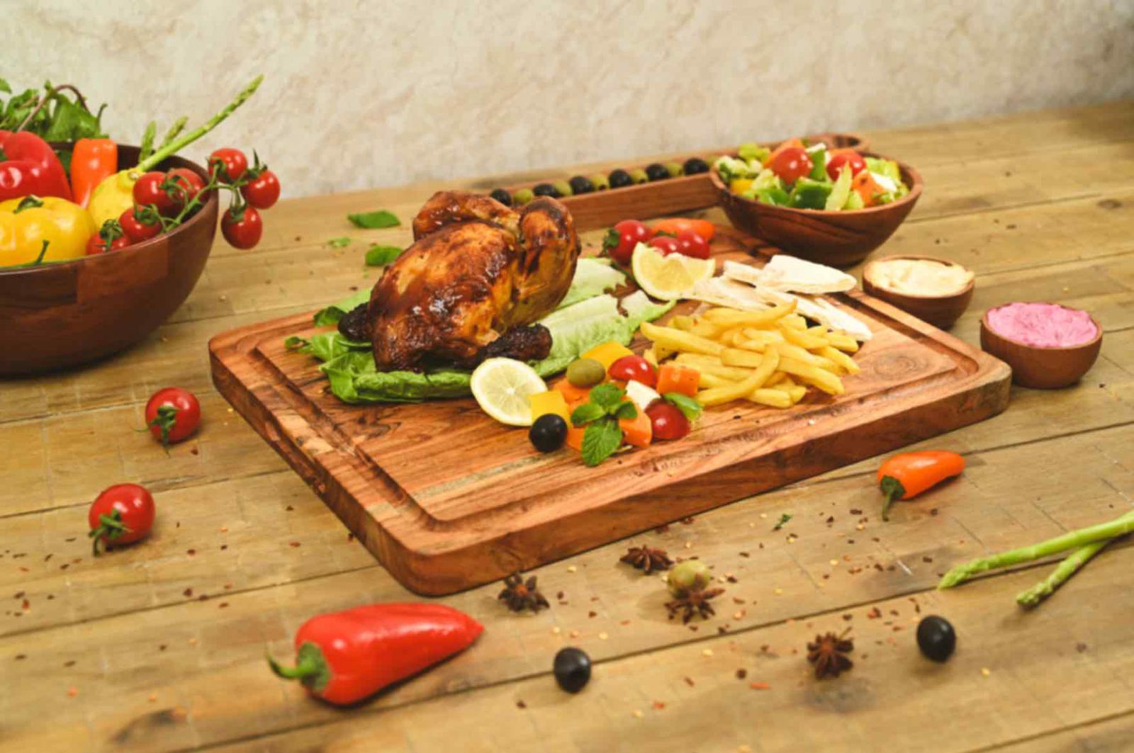 Earthy Steak Rectangular Board - Small, Acacia Wood Heavy-Duty Carving & Chopping Block, 30x30cm