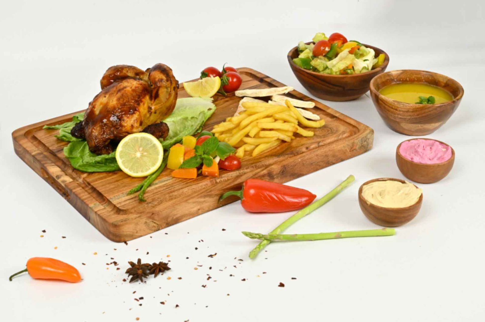 Earthy Steak Rectangular Board - Small, Acacia Wood Heavy-Duty Carving & Chopping Block, 30x30cm