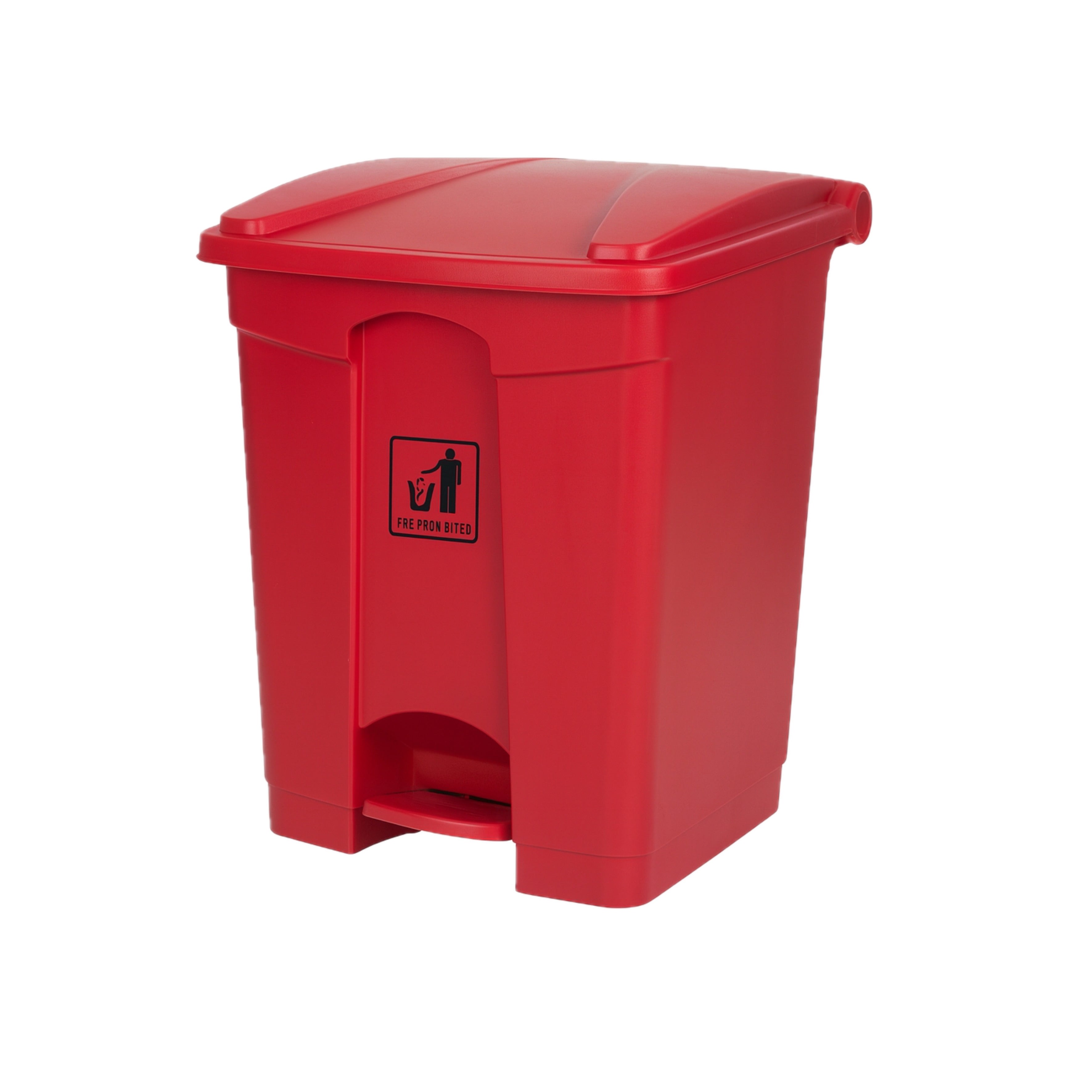 RED 45 LITER GARBAGE BIN WITH PEDAL