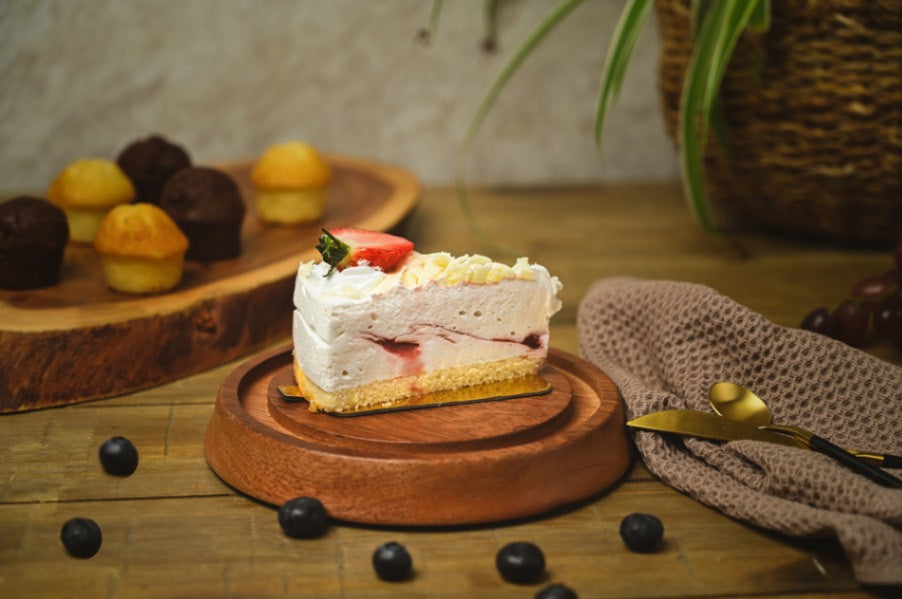 Earthy Cake Stands Round Tray - 6 inches (Without Dome), Mango Wood Mini Presentation Server, 16x16x4cm
