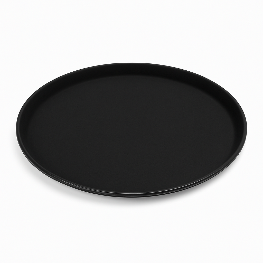 FABHS –  OVAL BLACK FIBERGLASS NON-SLIP TRAY 80×60 CM