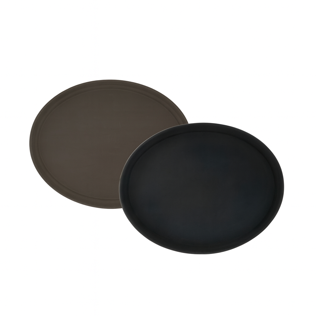 FABHS –  OVAL BLACK FIBERGLASS NON-SLIP TRAY 80×60 CM