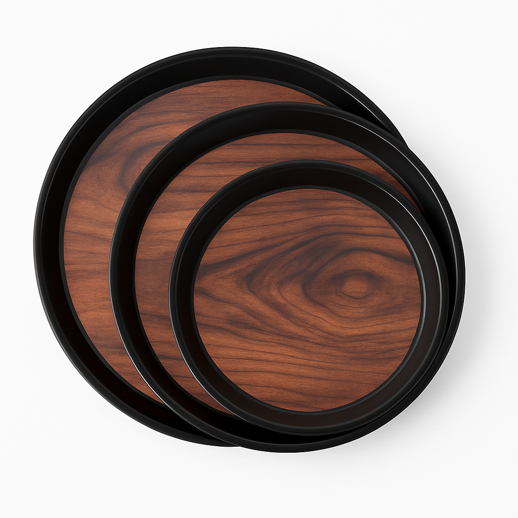FABHS – ROUND WOOD GRAIN NON-SLIP TRAY Ø41×2.2 CM