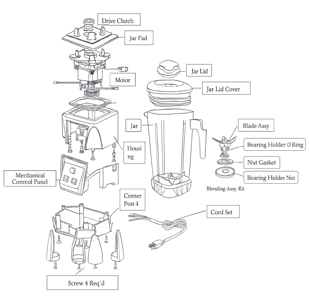 COMMERCIAL HEAVY DUTY BAR BLENDER - 2800W, 2 LITRE JAR