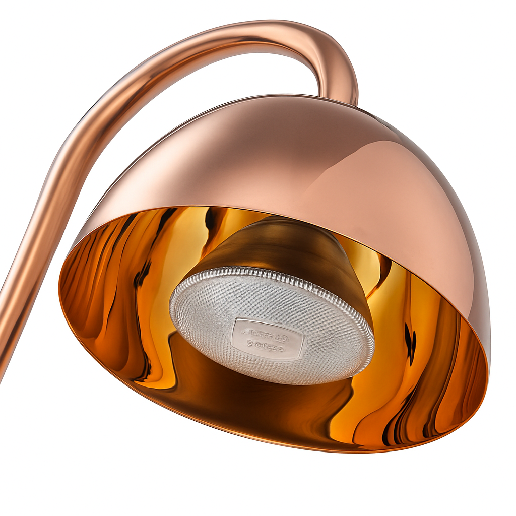 GRAND ROSE GOLD BUFFET HEAT LAMP WITH ROUND BASE
