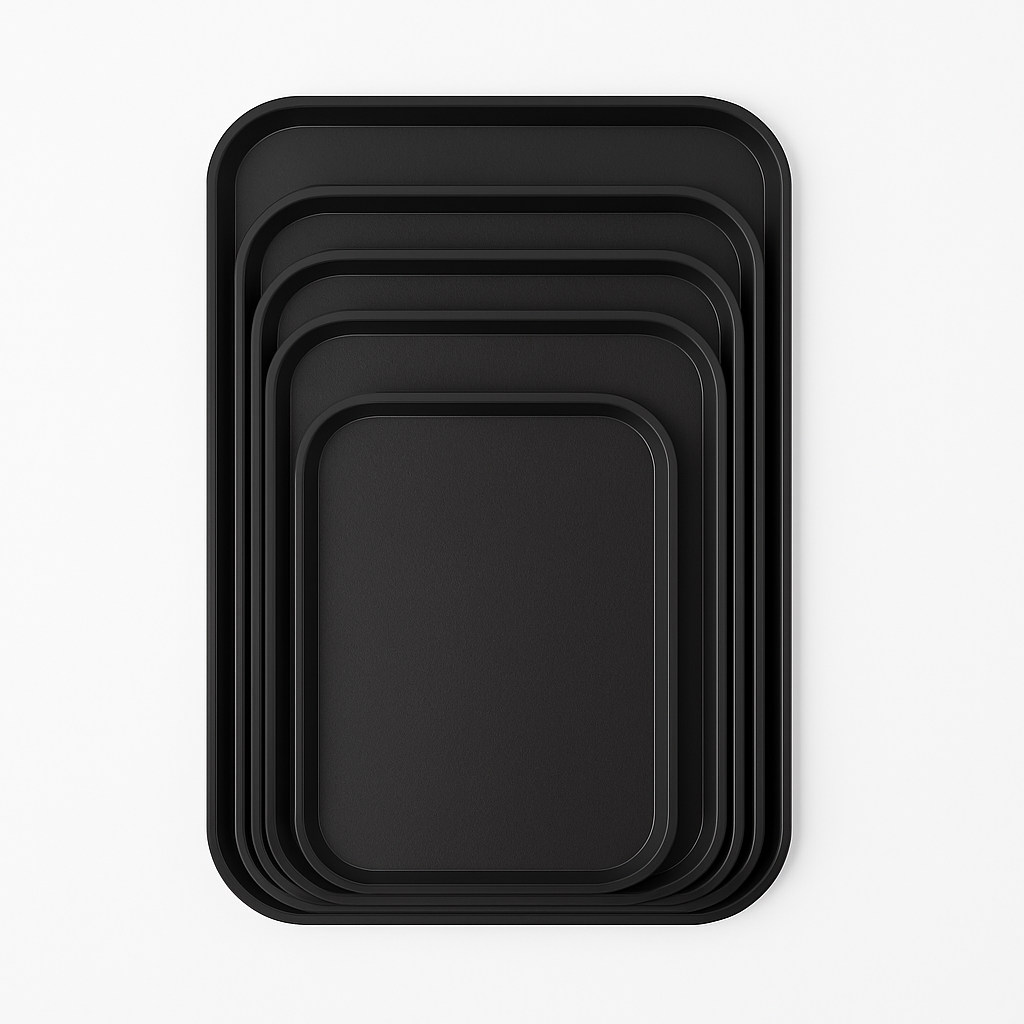FABHS – BLACK RECTANGULAR FIBERGLASS NON-SLIP TRAY 40×50.6 CM