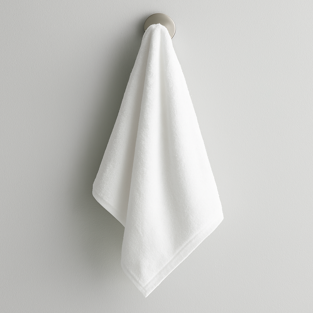 WHITE ORCHID – 400 GSM WHITE FACE TOWEL 30×30 CM, 100% COTTON