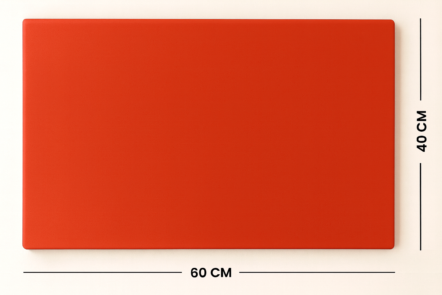 RED POLYETHYLENE CHOPPING BOARD - 60 x 40 x 2 cm