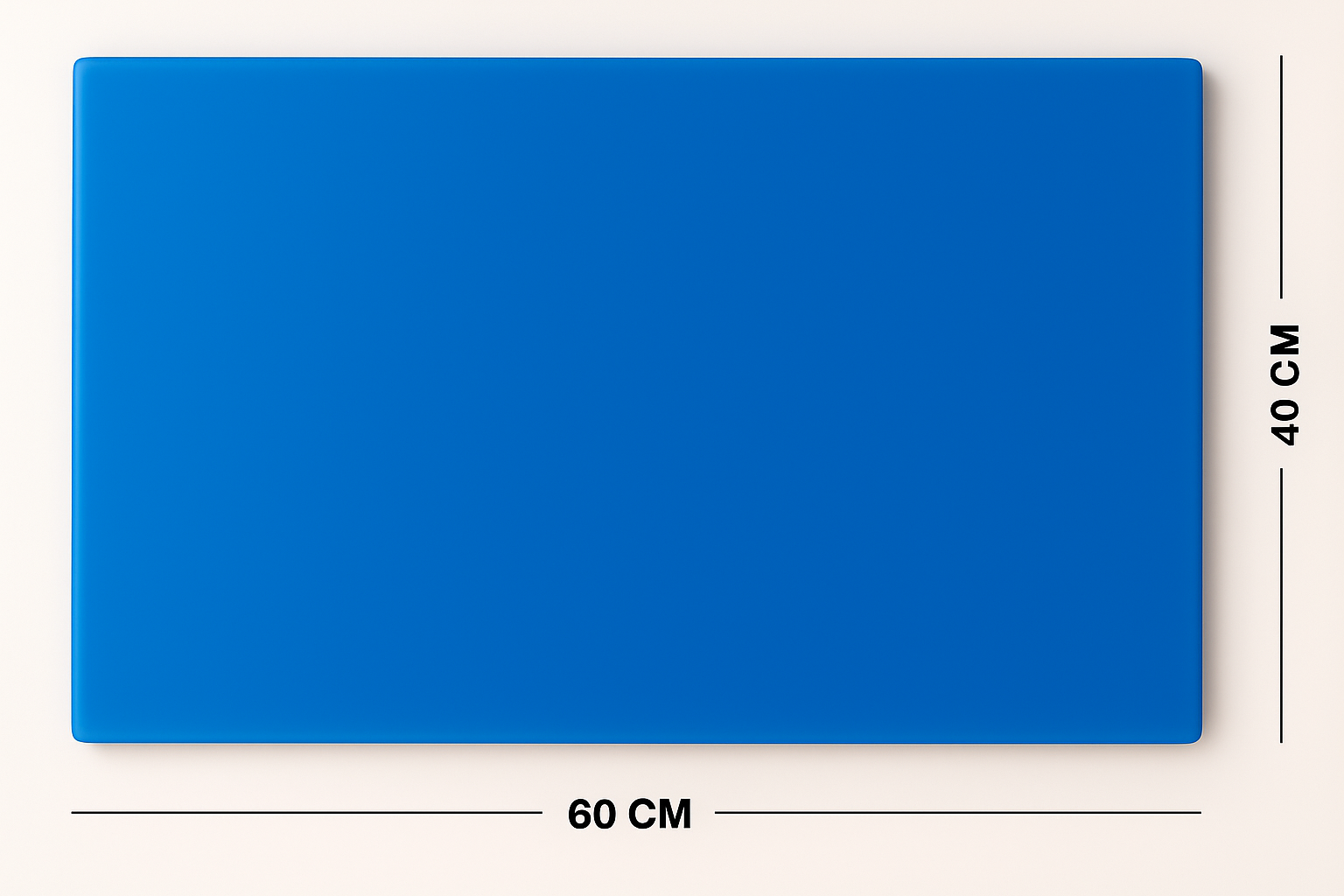 BLUE POLYETHYLENE CHOPPING BOARD - 60 x 40 x 2 cm