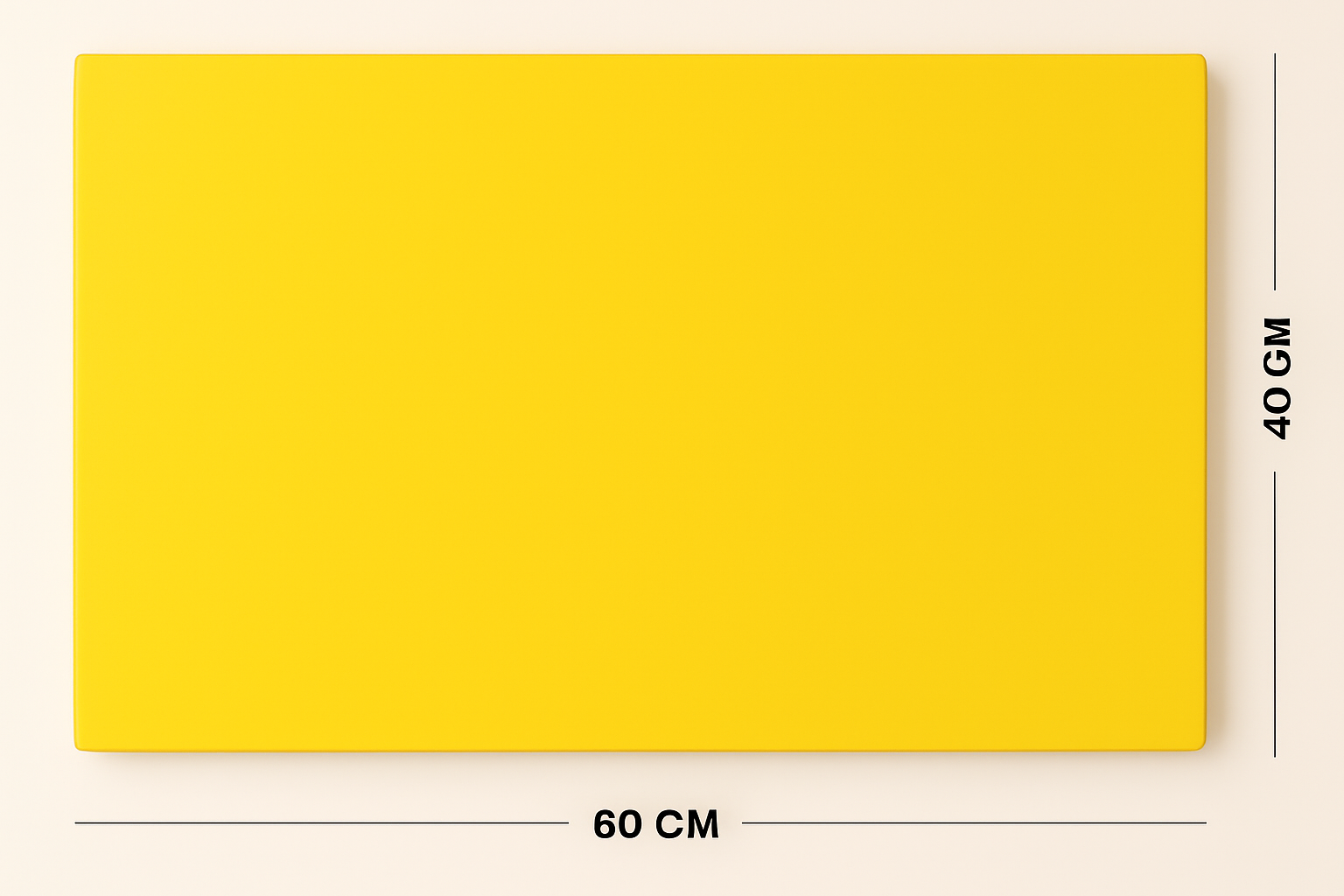 YELLOW POLYETHYLENE CHOPPING BOARD - 60 x 40 x 2 cm