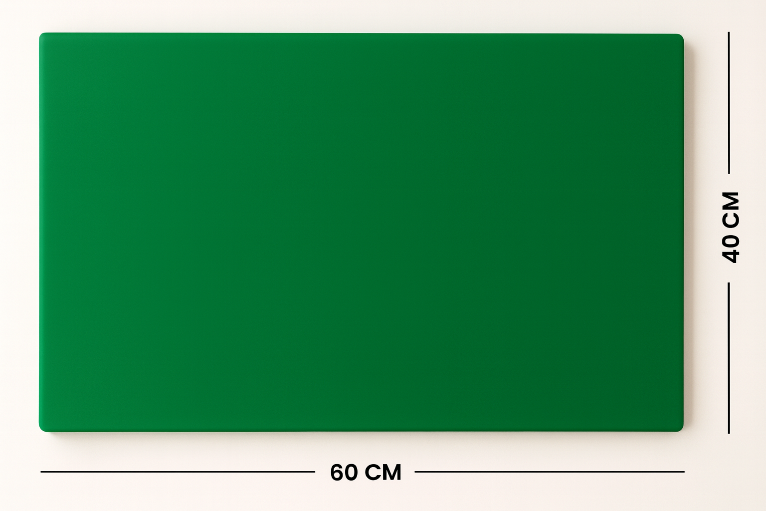 GREEN POLYETHYLENE CHOPPING BOARD - 60 x 40 x 2 cm