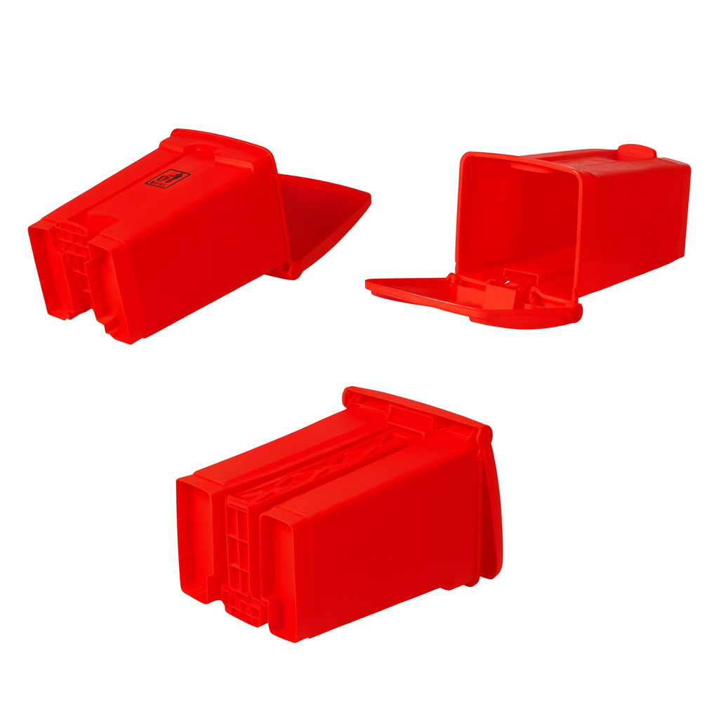 RED 45 LITER GARBAGE BIN WITH PEDAL