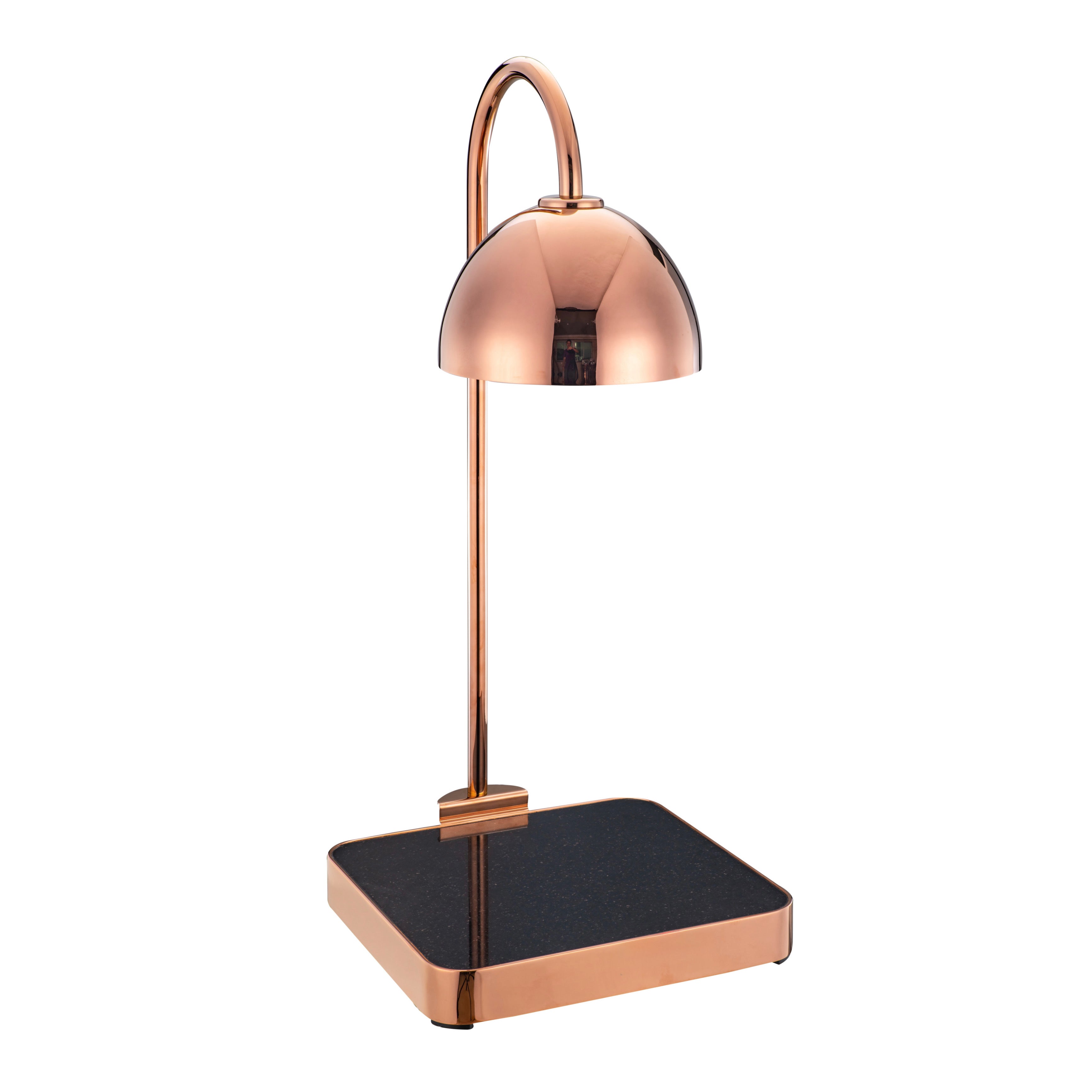 GRAND HEAD BUFFET HEAT LAMP -ROSE GOLD  FOOD WARMER WITH RECTANGULAR BASE