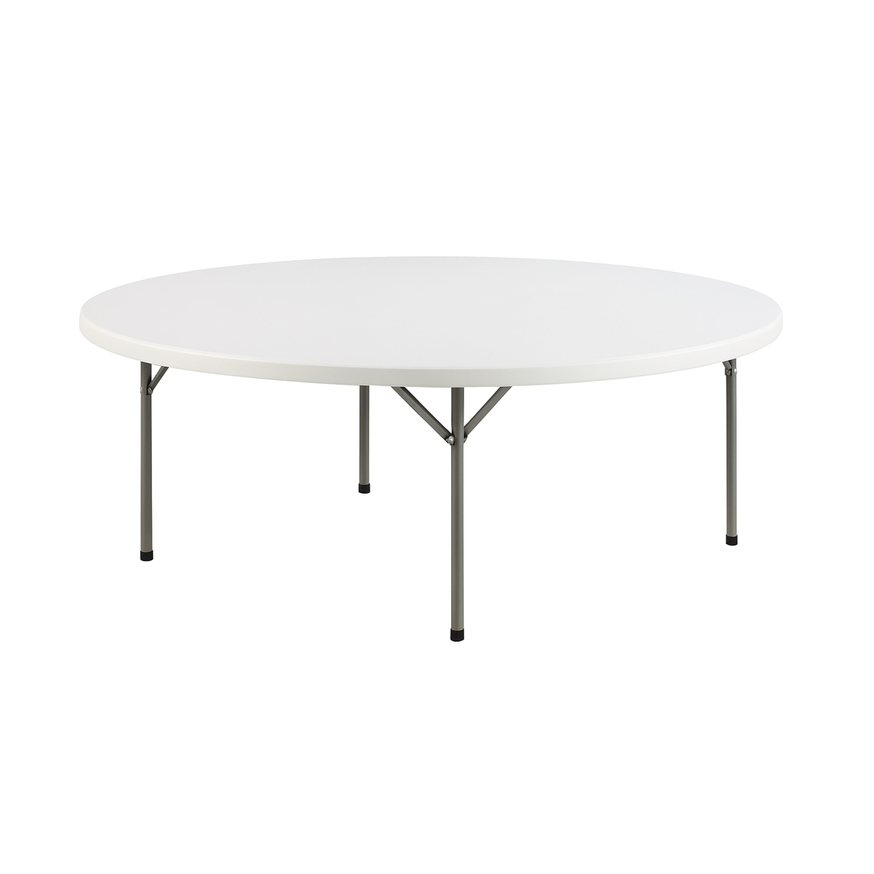FABHS – ROUND FOLDING BANQUET TABLE Ø180 CM, STEEL FRAME, GREY