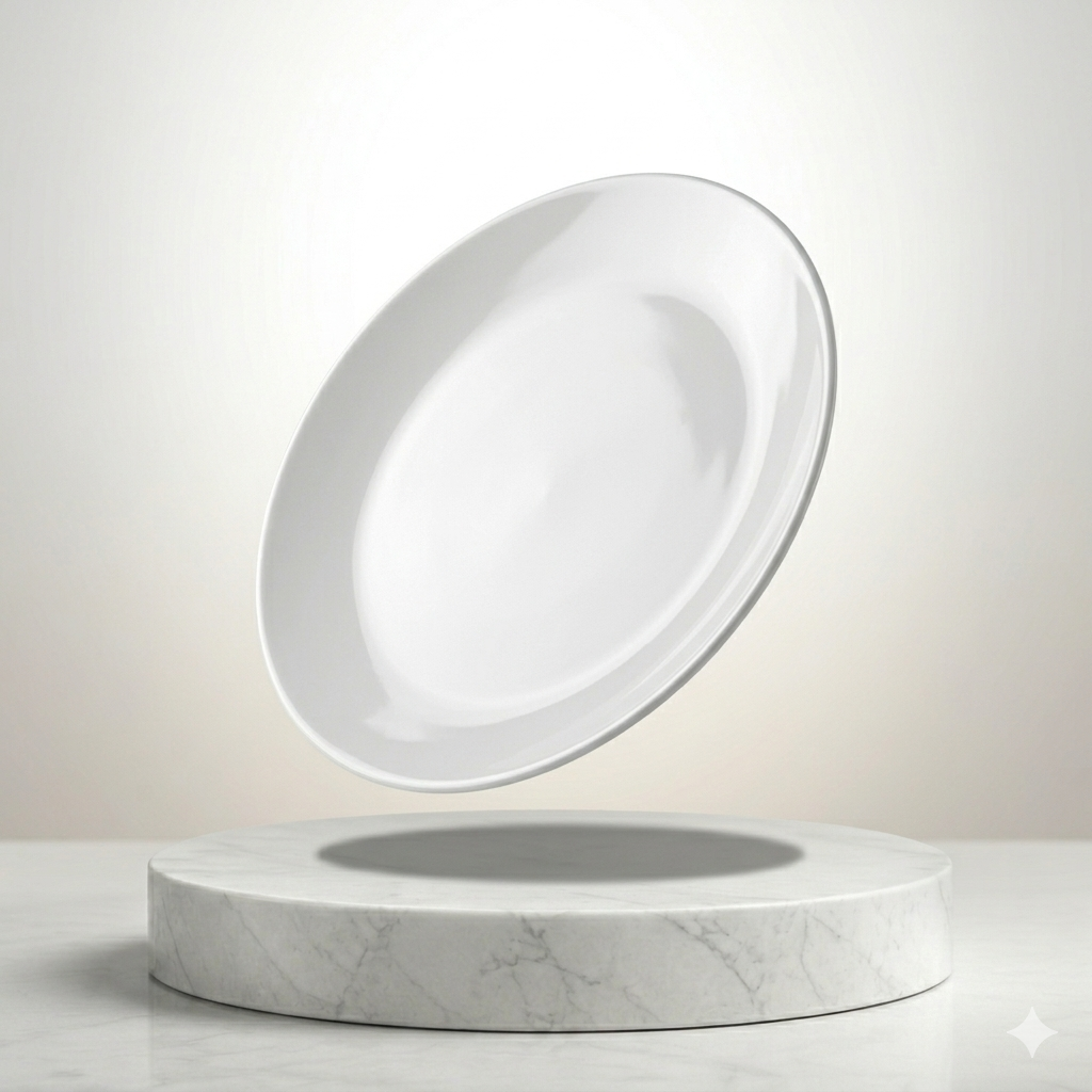 Steed Plain White Ceramic Round Coupe Plate, 12 Inch (30.50 cm)