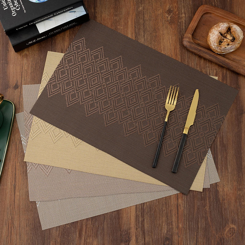 Diamond Jacquard PVC Table Mat, Waterproof & Sustainable, 30x45cm