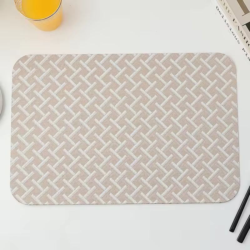 Designed High-End Western Style Fabric Placemat, Waterproof & Heat Resistant, 30x45cm
