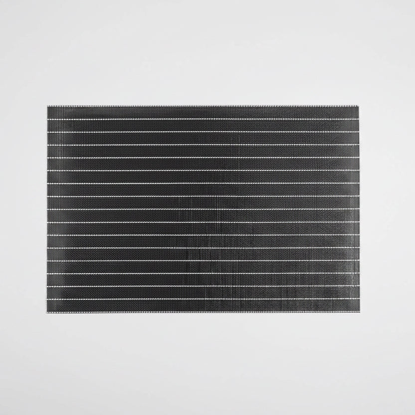 Modern Black and White Striped PVC Table Mat, Heat Resistant, 30x45cm