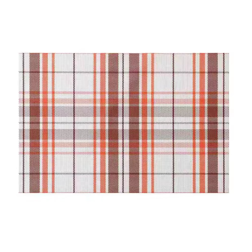 Nordic Style Plaid PVC Table Mat, Heat Insulated & Reusable, 30x45cm