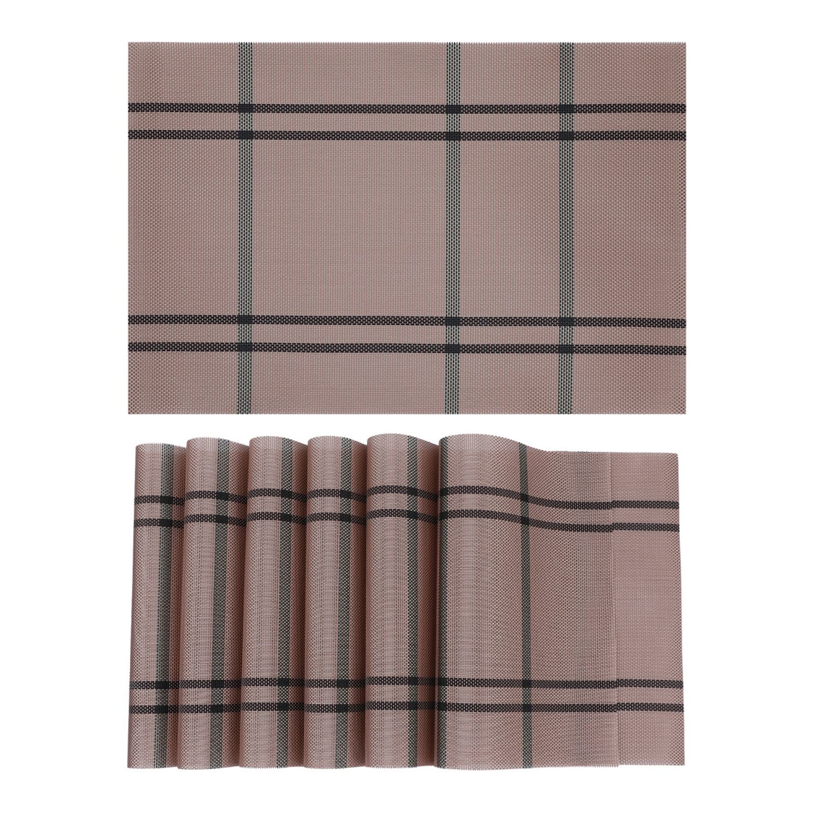 Classic Check Pattern PVC Table Mat, Heat Insulated & Reusable, 30x45cm