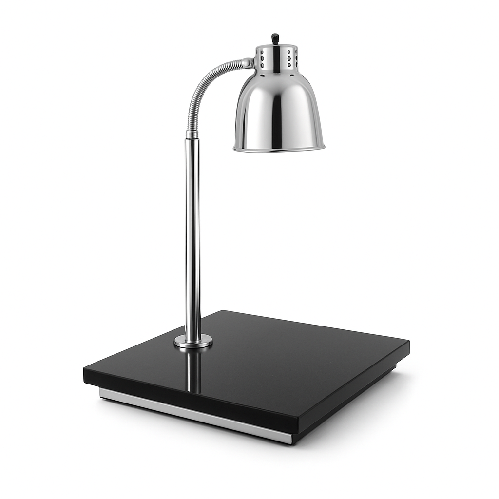 STAINLESS STEEL SINGLE  BUFFET HEAT LAMP - ADJUSTABLE FOOD WARMER