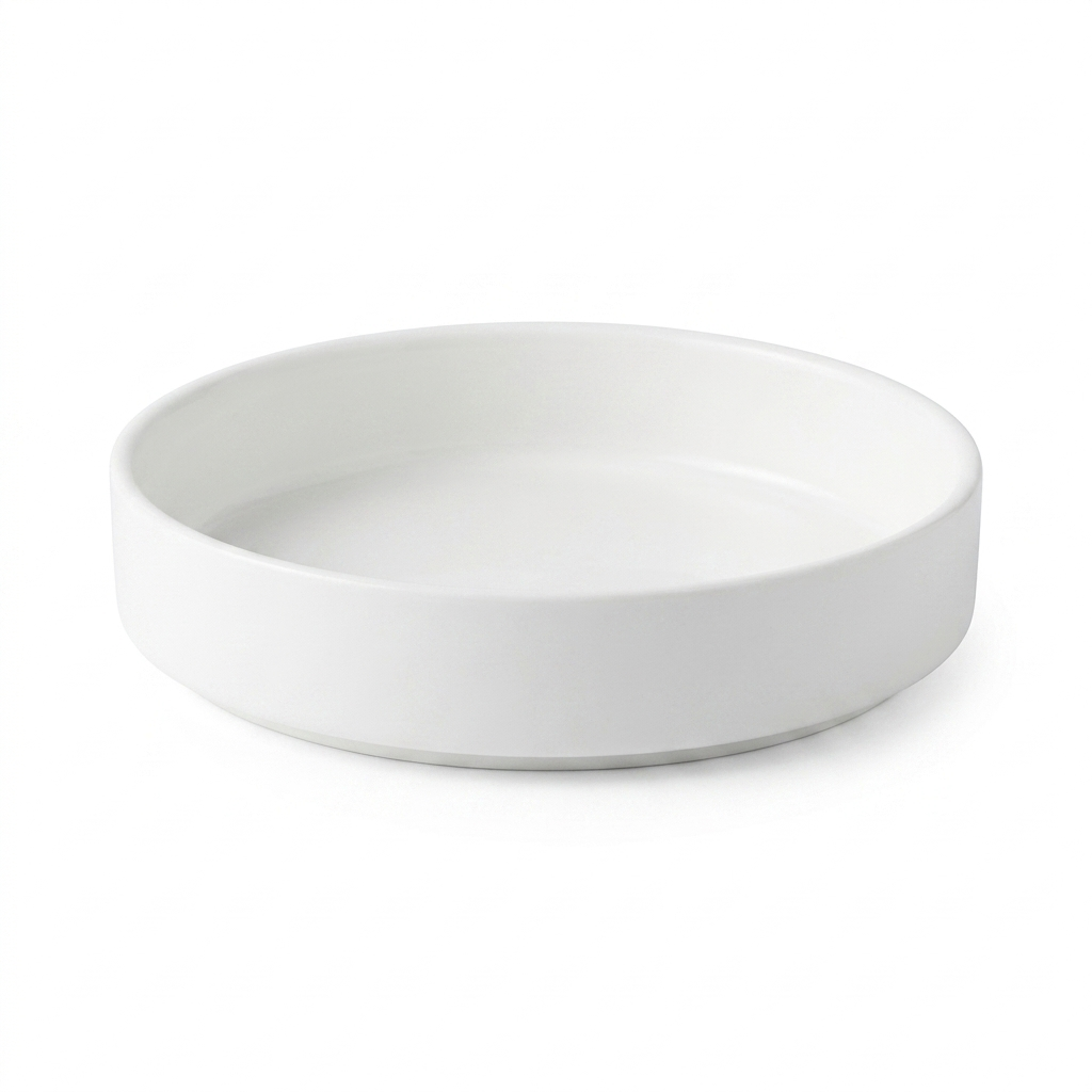 Steed Netherland Plain White Ceramic Buffet Round Deep Bowl
