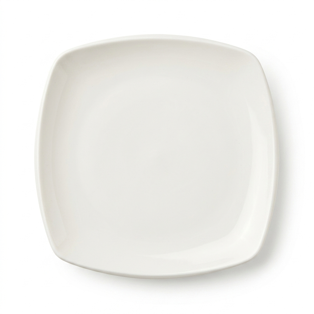 Steed Netherland Plain White Ceramic Buffet Square Platter