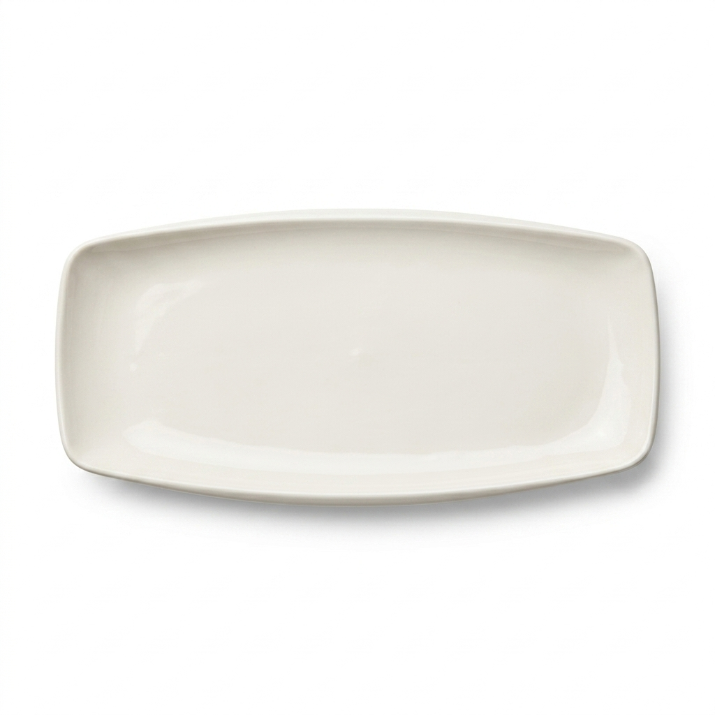 Steed Netherland Plain White Ceramic Buffet Slim Platter