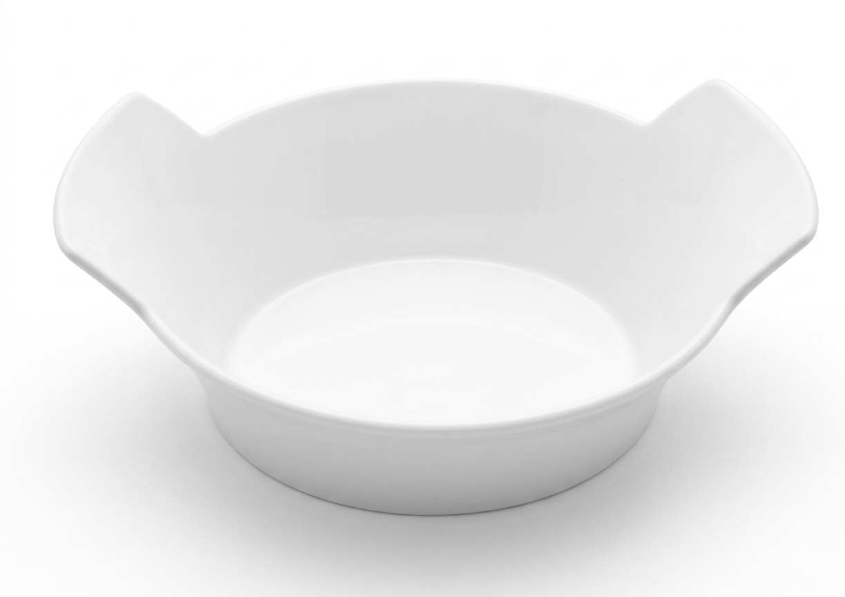 Steed Netherland Plain White Ceramic Buffet Ear Dish, 10 inch (25.4 cm)
