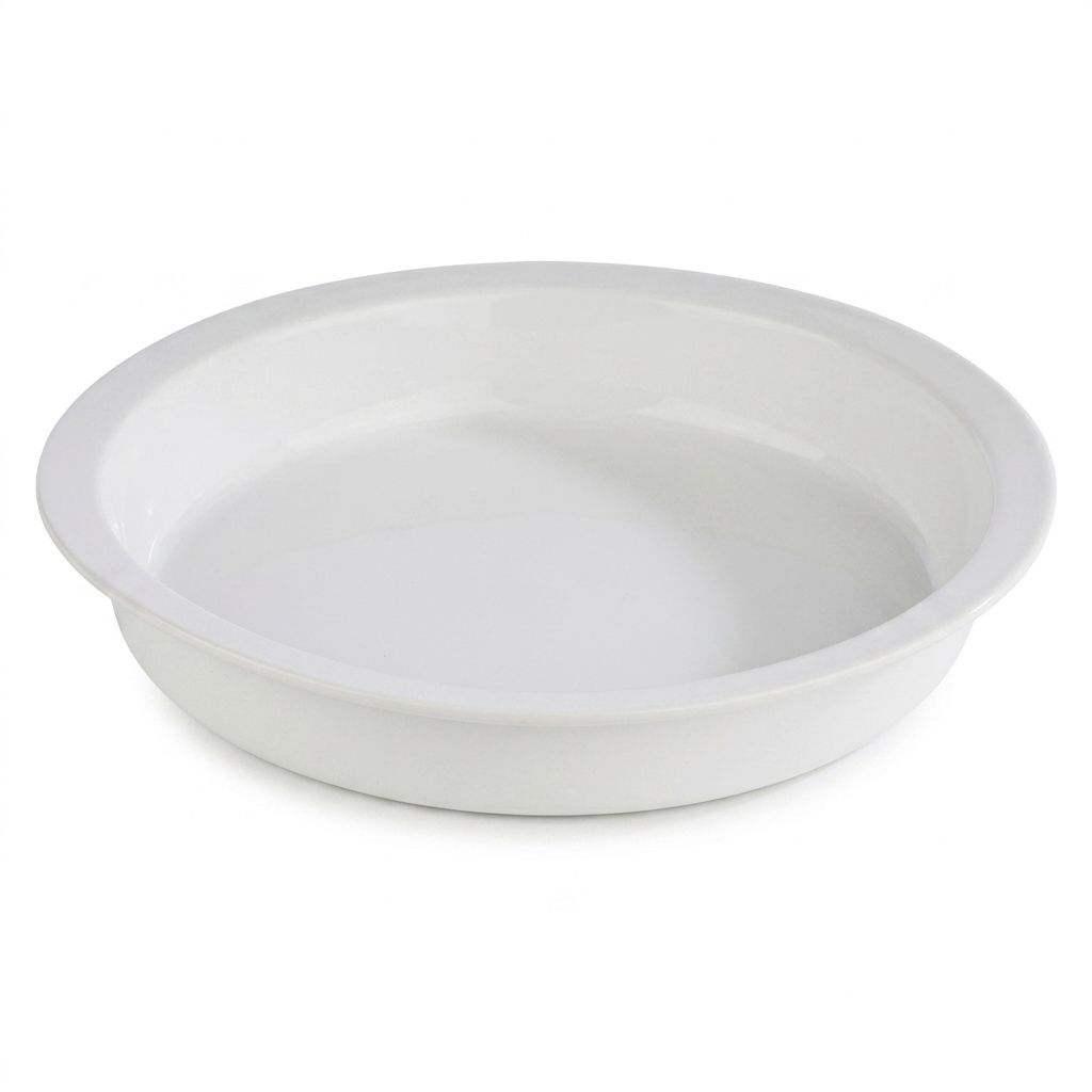 Steed Plain White Porcelain Round Insert, 33 cm Deep 6.5 cm
