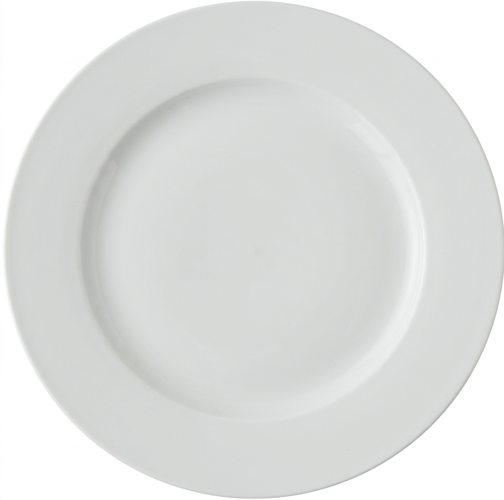 Steed Plain White Ceramic Round Plate