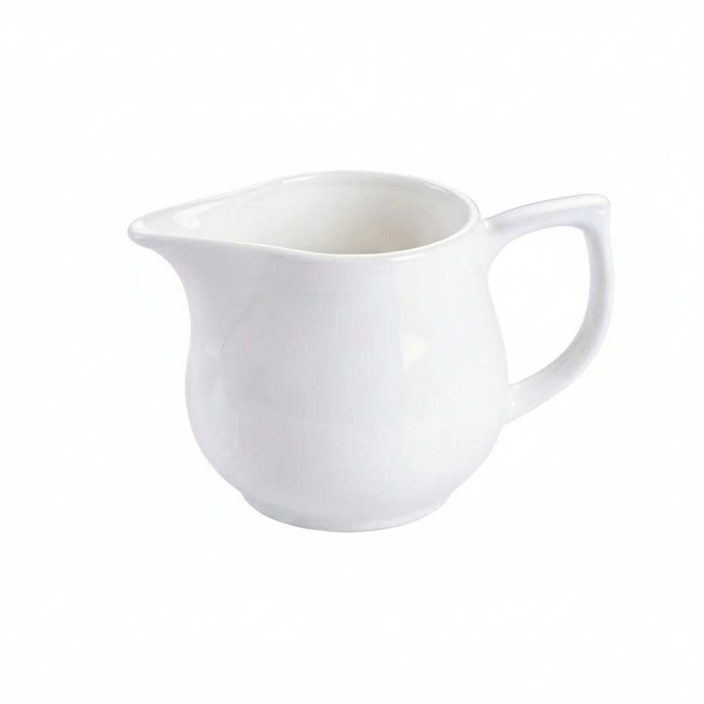 Steed Plain White Ceramic Creamer